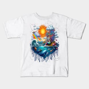 Mermaid Surreal Subconscious Sun-Kissed Morning Kids T-Shirt